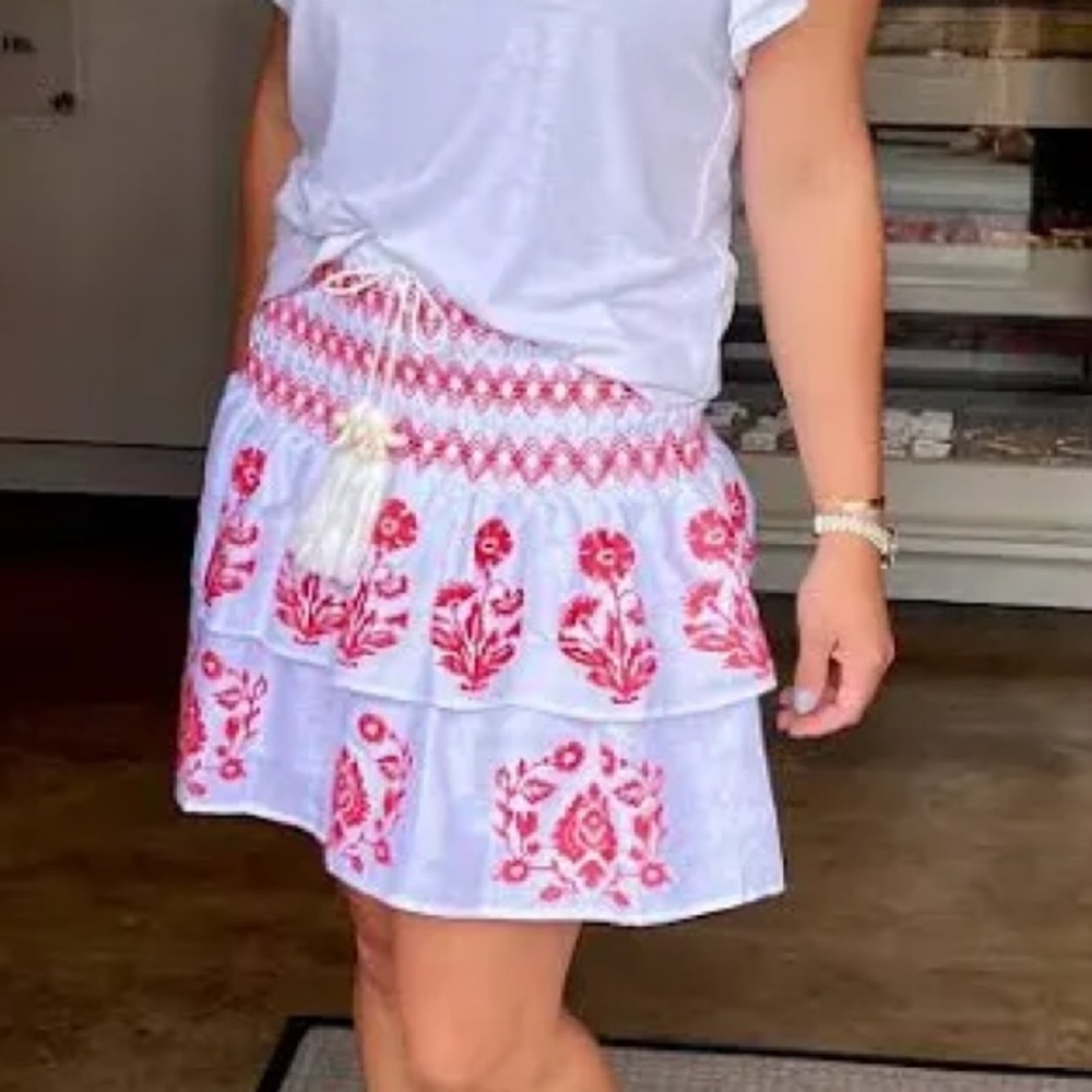 MILLY women’s Estee Skirt in Red/White